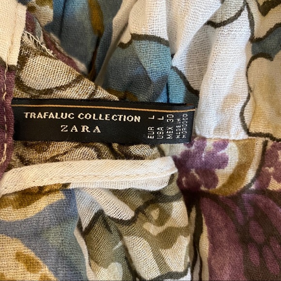 ZARA Flowy Floral High Neck Top - Picture 9 of 9